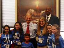 Chairman Nelsom with NBA Champion Ray Allen, Walker Allen and the JDRF delegation.
